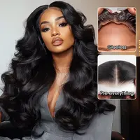 Subella Hair 8x5 Glueless Ocean Wave Wig Human Hair Pre-Bleached Knots Pre-Plucked Hairline 200% Density Wear & Go Beginner Friendly