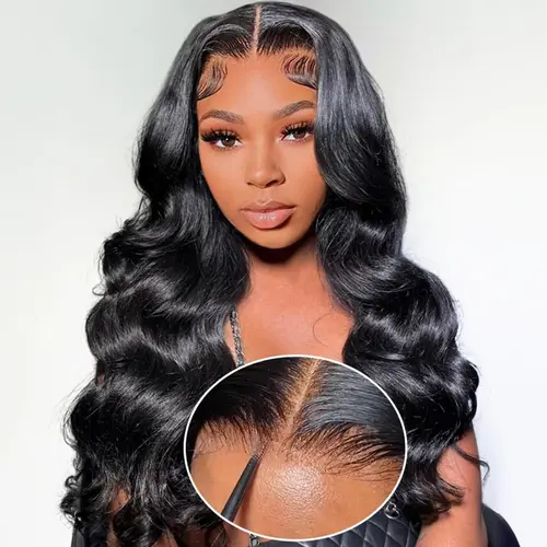 BLING HAIR Women's Multi-Size Natural Style Glueless Human Hair Lace Closure Wigs - 9x6/7x5/6x4 Body Wave, HD Transparent Lace, 150% Density, Melt All Skins, Ready to Wear, Natural Hairline, No Glue Needed, Back to School, Glueless Wigs Human Hair sohochi