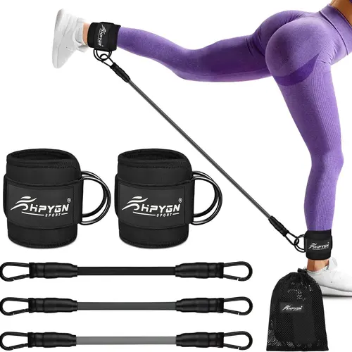 HPYGN Adjustable Ankle Resistance Bands with Cuffs - 3 Levels (10LB,20LB,30LB) Exercise & Home Gym Equipment for Glute Workouts, Leg Fitness & Workout Routine for Women & Men | TikTokShopBlackFriday