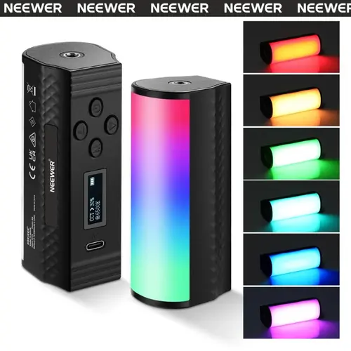 NEEWER TL96/TL97C RGB Magnetic Light Stick - 6W Bi-Color LED Rechargeable Lighting, Smart Pocket-Size Portable Studio Light for Travel, USB, APP Control, FX Effects, Content Creators' Streaming & Vlog Equipment