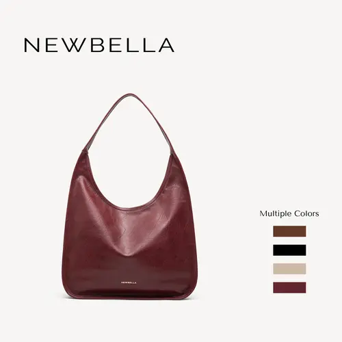 NEWBELLA Luna Pro Large PU Leather Hobo Shoulder Bag with Zip-Top Closure for Work and Everyday Use #sohoch