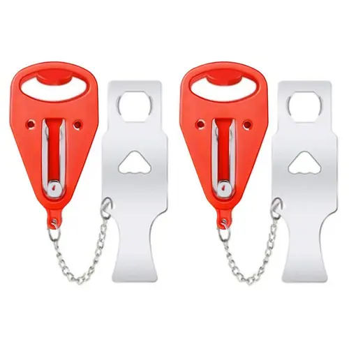 2-Pack Portable Door Security Lock Set - Sturdy Metal Alloy Industrial-Grade Hardware, Hotel Room Use, Antitheft, Universal Compatibility, Compact Design, No Permanent Marks, Dual-Pack Convenience, Hassle-Free Installation & Operation