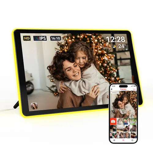 Apolosign Digital Picture Frame - Home Decor Accessory, 10.1/14.1/15.6 Inch HD IPS Touchscreen, Light Desktop Style Digital Frame, WiFi/SD Card Support, Multi-User Connection, Free App Photo/Video Sharing, Auto-Rotate Family Gift