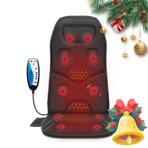 COMFIER Vibration Back Massager Seat Cushion with Heat,10 Motors Massage Chair Pad,Chair Massager for Pain Relief at Office/Home,Birthday Gift for Men Dad Women Mom