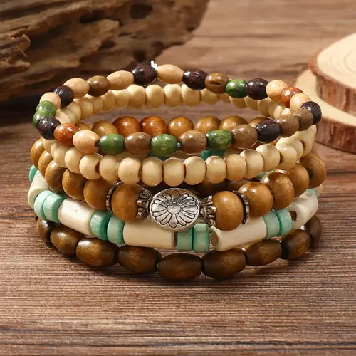 Boho Style Elastic Adjustable Beaded Bracelet, Fashionable Jewelry for Women & Men, Trendy All-match & Exquisite Jewelry, Beaded Bracelets Set