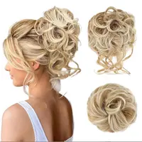 Vigorous Messy Bun Hair Piece for Women - 1PCS/2PCS Synthetic Hair Pieces with Tousled Updo Hair Buns & Wavy Curly Texture Scrunchies Chignon Ponytail  - Easy to Wear & Versatile for Daily Use Hair Weave