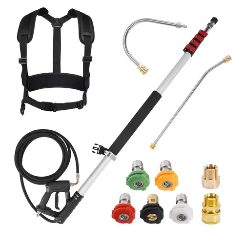 M MINGLE Telescoping Pressure Washer Wand 20 Feet Aluminum with 2 Extension Wands, 5 Spray Nozzle Tips, 2 Couplers & Support Belt, 4000 PSI, DealsForYouDays