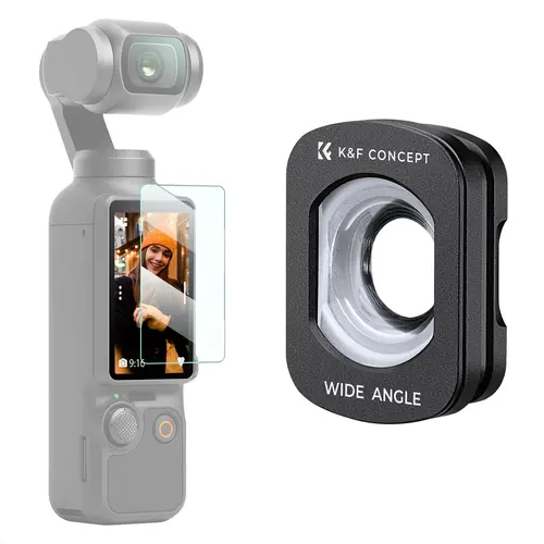 K&F CONCEPT Wide-Angle Camera Lens for DJI Osmo Pocket 3/XTRA, Magnetic Attachment, Multi-Coated Optical Glass (Lenses Only), Camera Accessories, Photography Camera Accessories, Anti-Scratch, 1X Wide-Angle Lens