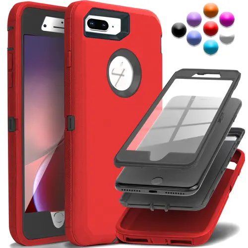 Heavy Duty Rugged Smartphone Casing - Shockproof Cellphone Cover for iPhone 6, 6 Plus, 7, 7Plus, 8, 8 Plus, SE 2nd Gen 2020, SE 3rd Gen 2023 - Handheld Devices Case with Built-In Screen Protector, Accessories, Protection, Durable
