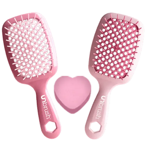 Sweetheart Bundle, UNbrush Pastel Collection, Hair Brush Duo, Valentine’s Gift by FHI Heat
