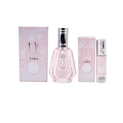 ARD AL ZAFAARAN YARA ROLL ON 10ML & YARA EAU DE PARFUM SPRAY 1.7FL.OZ For Women Fragrance Vanilla Amber Patchouli Luxury Rich Coffee Black Pepper Pineapple Certified Woody