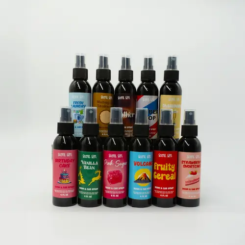 Car & House Fragrance Spray - 4 oz Plastic Bottle, Automotive Interior Decoration Accessory, Floral, Bean, Woody Scents, Vanilla, Strawberry, Lemon Options, Aroma for Birthday Gifting, Narcissist-Friendly