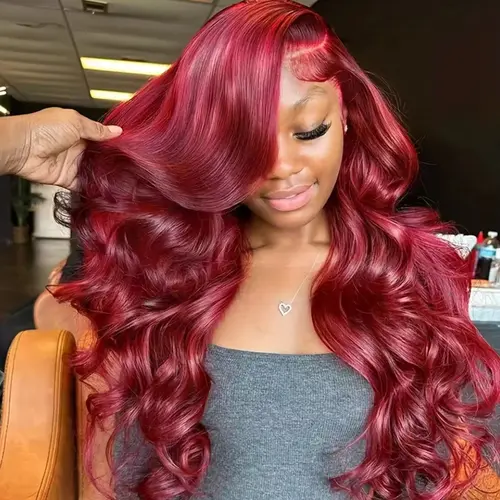 13x6 HD Lace Frontal Wig 180 Density 99J Burgundy Body Wave Human Hair Wig 13x4 Lace Front Brazilian PrePlucked Wigs For Black Women sohochic