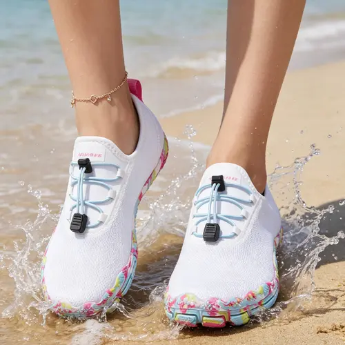HIITAVE Women's 5 Wide-Toe Lightweight Breathable Quick-Dry Water Shoes - Slip-On, Lace-Up Water Footwear for Beach Volleyball, Aerobics - Summertime Pool Walking Yoga,back to school,back to school haul
