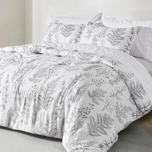 【Summer Sale】PHF 7/3 counts/set Comforter Set, Reversible Botanical Bedding Set Includes Comforter, Pillow Shams, Flat Sheet, Fitted Sheet, and Pillowcases, Gifts,back to school,back to school shopping,home decor