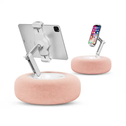 Viozon 360°Adjustable Pillow Tablet Stand - 1.91lbs Lightweight, 4.7"-13" Compatible with Smartphone, iPad, iPhone, Kindle, Soft Plush Bed Holder with Detachable Bowl, Casual Birthday Kindle Accessories