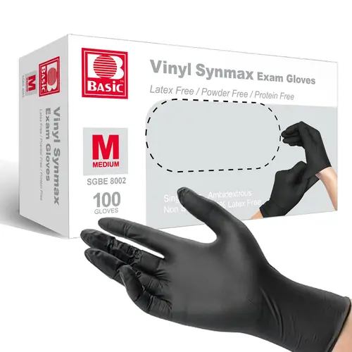 INTCO Synmax Nitrile Disposable Gloves, Black Powder-Free Latex-Free Household Cleaning Gloves, Waterproof Wear-Resistant, Allergy Sensitive, Sensitive-Touch Fit, Sensitivetouch Fit, Box
