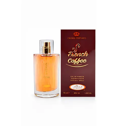 Al Rehab French Coffee Unisex Eau de Parfum - Gourmand Adult Fragrance with Milk Caramel, Cinnamon, Vanilla, Cocoa Notes, Natural Spray, 1.65 fl oz, Boxed, 60-Month Shelf Life, Caramel Fragrances, Perfumes for Women, Long Lasting Perfume, Vanilla Perfume