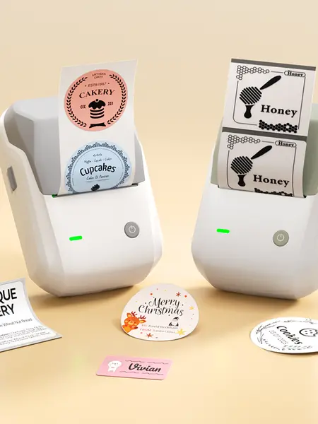 Niimbot Thermal label printer B1/B1Pro sticker printer -2 Inch Mini Label Sticker Printer Came with One Roll White Label(2'' x1.18'')，Multiple Templates for Creative DIY, Small Business,Office,Home,School，App Editing,BPA-Free Thermal Label