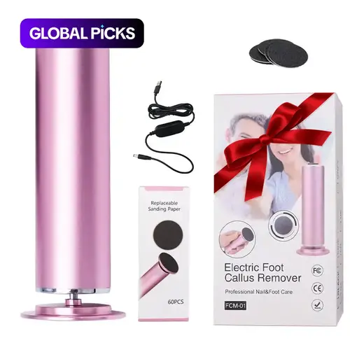 Electric Foot File, Foot File Callus Remover, 1-Count Foot Dead Skin Remover, Professional Compact Foot Care Device, Foot Care Product for Home & Travel, Gift Idea #GLOBAL PICKS