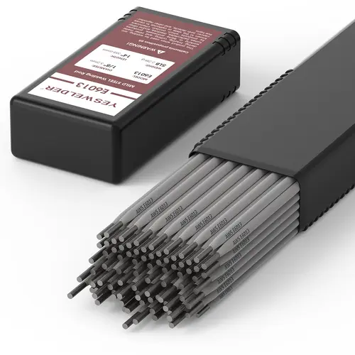 YESWELDER E6013 Mild Steel Welding Rods, 5LB Pack Multi-Sizes (1/8", 3/32", 5/32") Carbon Steel Stick Electrodes for Industrial Duct Work, Welding Accessory Compatible with 45A-90A & 105A-180A Amperage Ranges, 14"/355.6mm Length