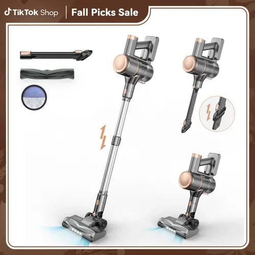 INSE N8 Cordless Stick Vacuum Cleaner 25Kpa 40 Mins Runtime Lightweight Stick Vacuum,Self-Standing Rechargeable Vacuum Cleaners for Pet Hair,Carpet,Hardwood Floor Gold pet lovers #Techvibes
