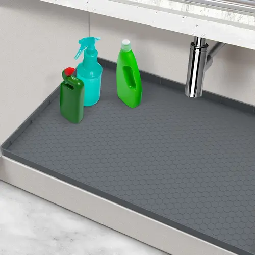 MECHEER Silicone Under Sink Mat Waterproof 34" x 22" for Kitchen Bathroom Cabinets Tray,Shelf Coasters Organization Liner Tableware, Home Improvement