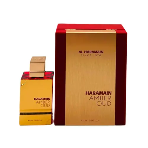 AL HARAMAIN Amber Oud Ruby Edition Eau de Parfum - High Quality Unique Scented Unisex Fragrance for Adults, Warm Spice, Amber, Nutty Leather & Amberwood Notes, Smelling Good, 2.0 fl oz Edp Liquid