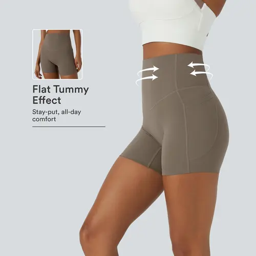 Halara UltraSculpt High Waisted Tummy Control Side Pocket Shaping Training Biker Shorts 5'' #BackToSchool
