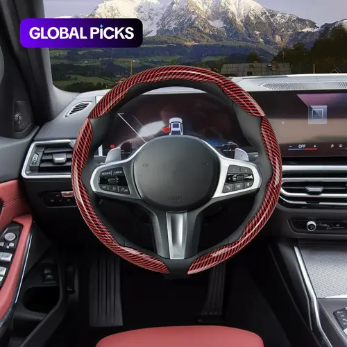 Car Steering Wheel Cover, Non-Slip Universal Protector for 15-Inch Steering Wheels, Car Decor Gadget, Car Interior Kit, Automotive Accessory, Steering Wheel Cover Set, Car Accessories #GLOBAL PICKS