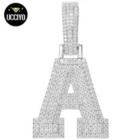 UCCIYO A-Z 26 Letter Pendant P351 Lab-created Moissanite S925 Sterling Silver Necklace for Women Men Hip Hop Jewelry Gift  Halloween summerwins【#P351】
