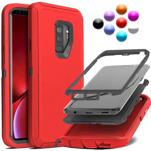 Heavy Duty Triple-Layers Smartphone Casing for Samsung Galaxy S9/S9 Plus - Shockproof, Dropproof Rugged Cellphone Protection Accessory, Handheld, Accessories, Drop-Proof