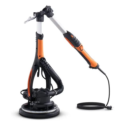 【toolupgrade】VEVOR Heavy Duty 900W Brush Motor Electric Drywall Sander Kit, Foldable Handle, Self-Suction, Variable RPM, Double-Layer LED Strip Light, Vacuum Bag, Extension Pole, DIY Home Projects & Construction Work Set, Home Improvement