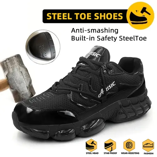 ARISIC Men's Safety Steel Toe Shoes - Lightweight Casual Trainers, Composite Toe, Puncture Resistant, Non Slip, All Seasons, Quality Materials, Father's Day Gifts
