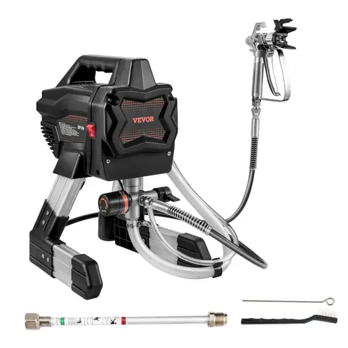 【toolupgrade】VEVOR Airless Paint Sprayer Spray Gun, 7/8HP 650W High-Efficiency Electric Model with Adjustable Flow Control, 2900PSI, Extension Rod, Cleaning Kits & Various Specifications for Fence, Home Use, Spray Paint Gun
