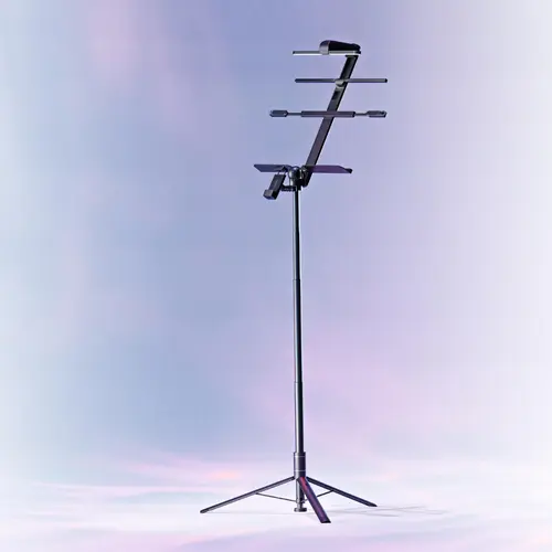 KraftGeek Futuristic Foldable Capsule Music Stand - NAMM Best-in-Show Award Winner, Indoor Use, Adjustable Bars, Transparent Clips, LED Lights, Tablet-Compatible, Patented Rod, 29-66'' Height, 2.56lbs, Durable for Sheet Music Display
