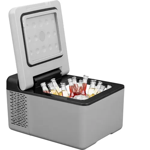 【Summerfinds】VEVOR 12V Portable Car Compressor Mini Fridge 10 Qt (-4℉~68℉) with App Temp Control, 12V/24V DC & 110-220V AC, Eco/Max Cool, Frosted Sturdy Shell for Camping, Road Trips, Cooler, Frosted Shell Feels Sturdy