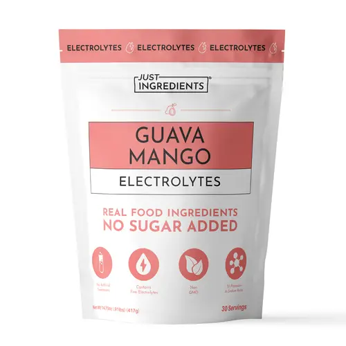 Just Ingredients Guava Mango Electrolytes – 30‑Serving Hydration Drink Mix with Coconut Water, Sea Salt, and Trace Minerals – Supports Hydration, Recovery, and Electrolyte Balance*