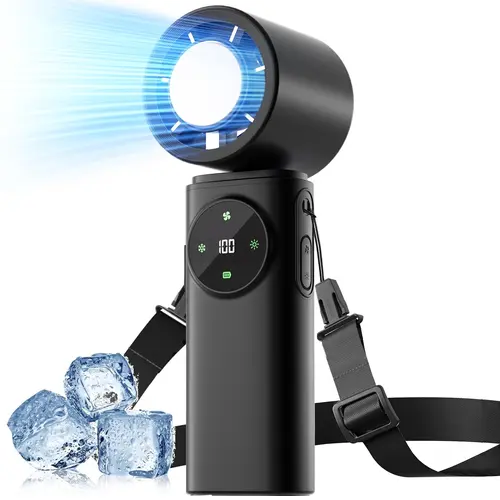 Portable Handheld Turbo Fan - 199 Gear High Speed 3600mAh USB Rechargeable Adjustable Fan, Mini Personal Cooling Fan with Flashlight & SOS, Travel Essentials, Beach Vacation, Gifts for Women, Men, Cordless Turbo Fan