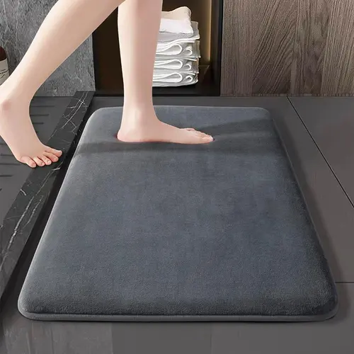 Shilucheng Multi-Size Rectangle Memory Foam Bath Rug - Soft Velvet, Ultra Absorbent, Rubber Anti-Slip Backing, Water-Resistant, Machine Washable for Simple Upkeep, Wrinkle-Resistant, Flat Weave for Bathroom, Kitchen Floors (Bath Rugs Non Slip Washable)