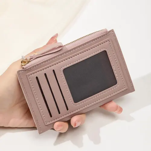 Women's Solid Color Zipper Wallet, Zip Up Wallets, Fashionable Coin Purse for Daily Use, Casual Trendy Versatile High-Quality Wallet for Women, Wallet With Zipper, Christmas Gift, Valentine's Day Gift, Ideal Gift