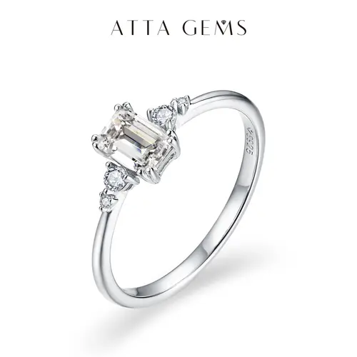 ATTAGEMS Women's Non-Tarnish Prong-Set Artificial Moissanite & Morgan Spinel Solitaire Band - Fashion Engagement Ring, Fine Moissanite Jewelry for Adults, Wedding Daily Wear R114 summerwins tiktokshopbacktoschool