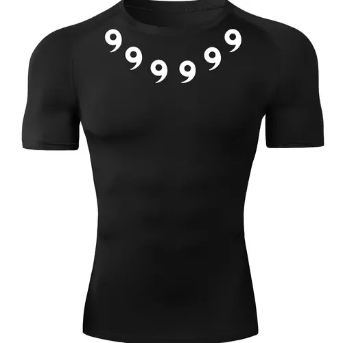 Men's Regular Fit Print Round Neck Sports Tee, Quick Drying Breathable Crew Neck T-shirt for Gym Workout Running, Summer Outfits 2024, Casual Comfy Men's Sportswear for Summer, Summer Tops, Gym Tees, Workout Apparel