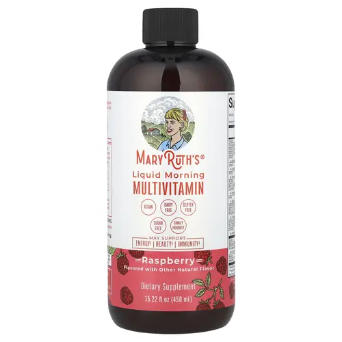 MaryRuth's Liquid Morning Multivitamin, Raspberry, 15.22 fl oz (450 ml)