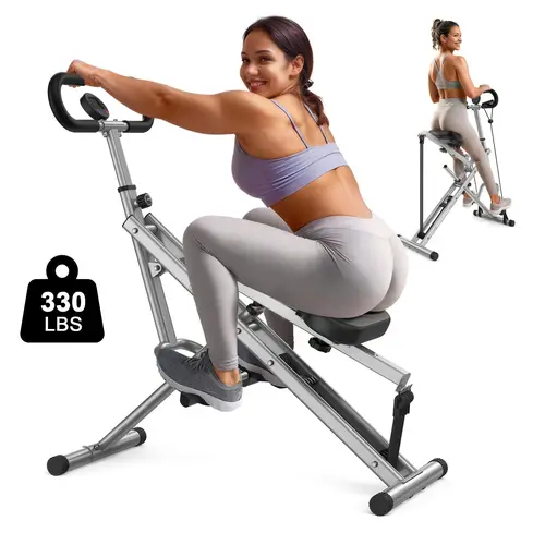 SPORTSROYALS FED Series DQ1 Deep Squat Core Trainer, 330lbs Unisex Compact Foldable Home Equipment with 4 Adjustable Resistance Bands, LCD Monitor & Rowing Function for Glutes, Thighs, Ab Back