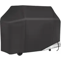NEXCOVER 55-Inch Waterproof Fade-Resistant Home Care Dust Cover - Rain Cover with Adjustable Hem for Grill Protection, Fits Weber, Brinkmann, Nexgrill Outdoor Gas Grills, Black Accessory