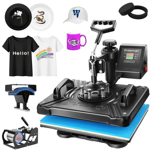AKEYDIY 12"x15" 360-Degree Swing Away Heat Press Machine Combo - Digital Custom Tumbler Press with F/C Temp Read, Timer Countdown, Aluminum Plate, Sublimation Transfer for T-Shirts, Mugs, Hats, Plates, Caps, DIY Beginners, Holiday Gifts, LED Controller