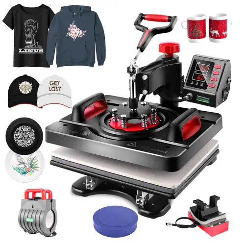 AKEYDIY Heat Press Machine Professional Sublimation Machine 15" X 12" Swing Away Shirt Printing Heat Transfer Digital Tumbler Heat Press Machine for T Shirts Mug Hat Plate Cap,Xmas Gifts for DIY Lovers,back to school
