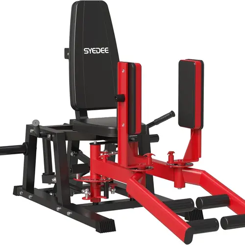Hip Abductor Machine: Plate-Loaded Inner and Outer Thigh Machine with 6-Level Gear System for Hip Abduction and Adduction Training Portable Fitness Gym Equipment Muscle Strengthening Adjustable Positioning Sturdy Design