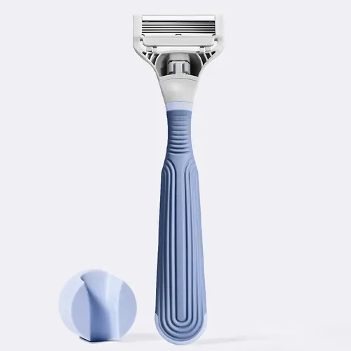 Flamingo Pubic Razor Set with 5 Precision Blades for Sensitive Skin and Shower Holder- Hair Removal, Body Care Handle Sensitive Comfort